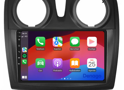 Dacia Sandero CarPlay autoradio | 2013 t/m 2020 | Denago DNG-A153 | 9 inch | Android 13 | Draadloos CarPlay & Android Auto