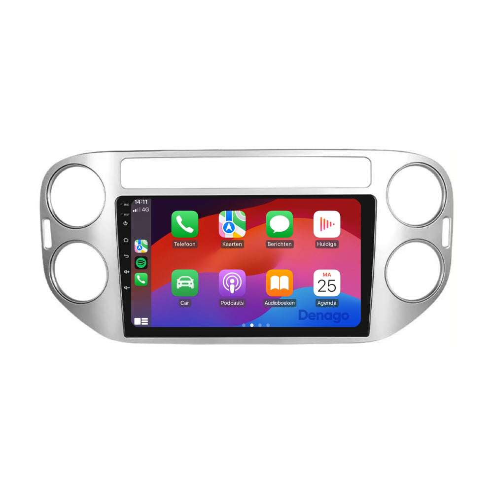 Volkswagen Tiguan CarPlay car radio | 2007 to 2015 | Denago DNG-A120 | 9 inches | Android 13 | Wireless CarPlay & Android Auto | Silver