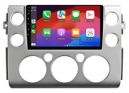 Toyota FJ Cruiser CarPlay autoradio | 2006 t/m 2017 | Denago DNG-A313 | 9 inch | Android 13 | Draadloos CarPlay & Android Auto | Zilver frame