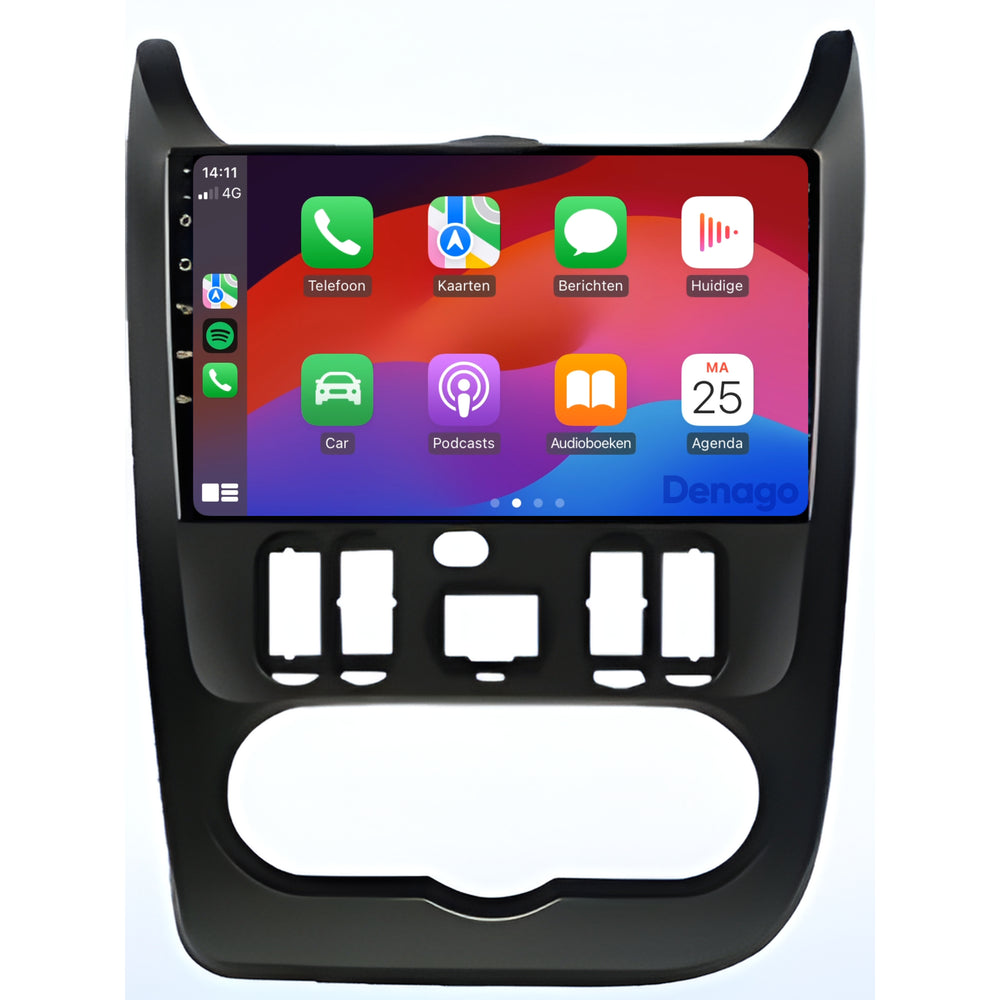 Radio de coche Dacia Logan CarPlay | Denago DNG-A344 | 2010 a 2013 | Android 13 de 9 pulgadas | CarPlay inalámbrico y Android Auto