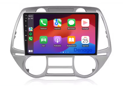 Hyundai i20 CarPlay autoradio | 2008 t/m 2014 | Denago DNG-A336 | 9 inch | Android 13 | Draadloos CarPlay & Android Auto