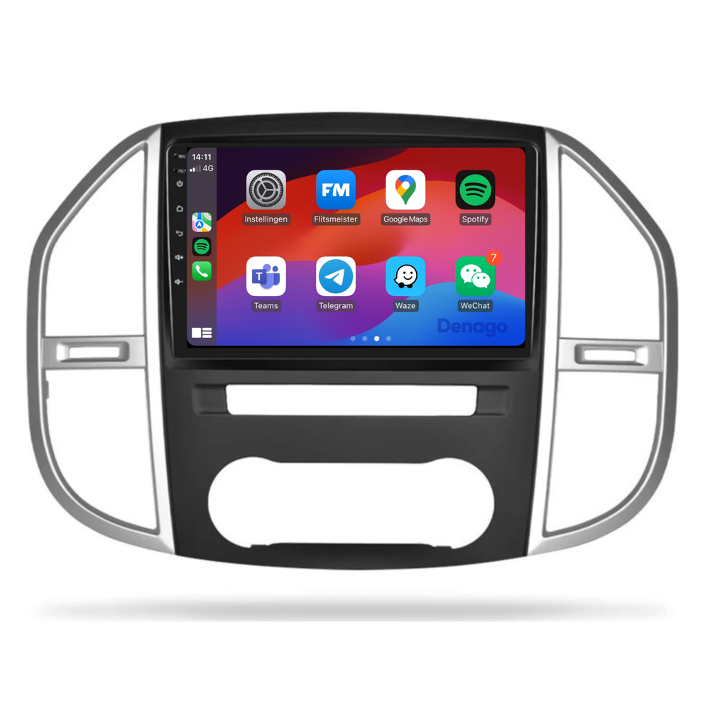 Radio para coche Mercedes Vito CarPlay | 2015 a 2024 | Denago DNG-A42 | 10 pulgadas | Androide 13 | CarPlay inalámbrico y Android Auto