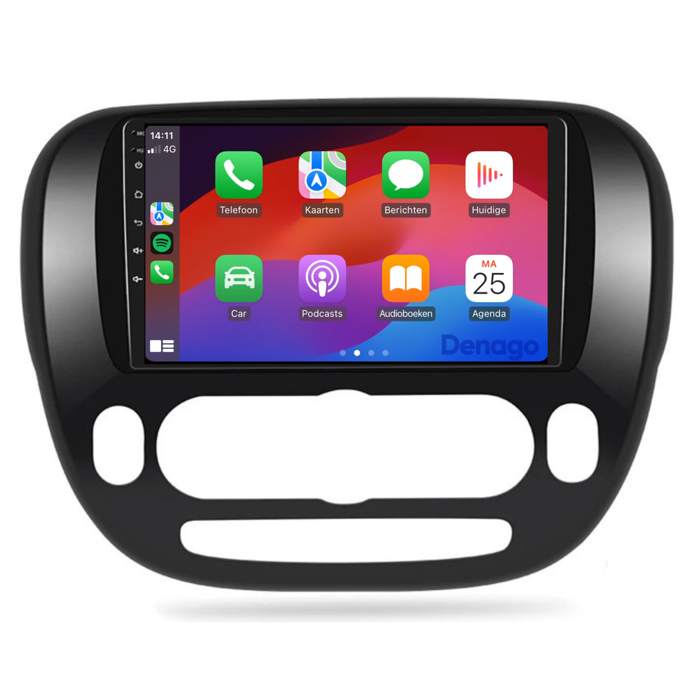 Autoradio Kia Soul compatible CarPlay | 2014 à 2018 | Denago DNG-A198 | Écran 9 pouces | Android 13 | CarPlay sans fil & Android Auto