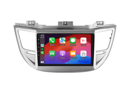 Hyundai Tucson CarPlay autoradio | 2009 t/m 2017 | Denago DNG-A115 | 9 inch | Android 13 | Draadloos CarPlay & Android Auto | Zilver frame