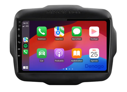 Jeep Renegade CarPlay autoradio | 2014 t/m 2023 | Denago DNG-A123 | 9 inch | Android 13 | Draadloos CarPlay & Android Auto