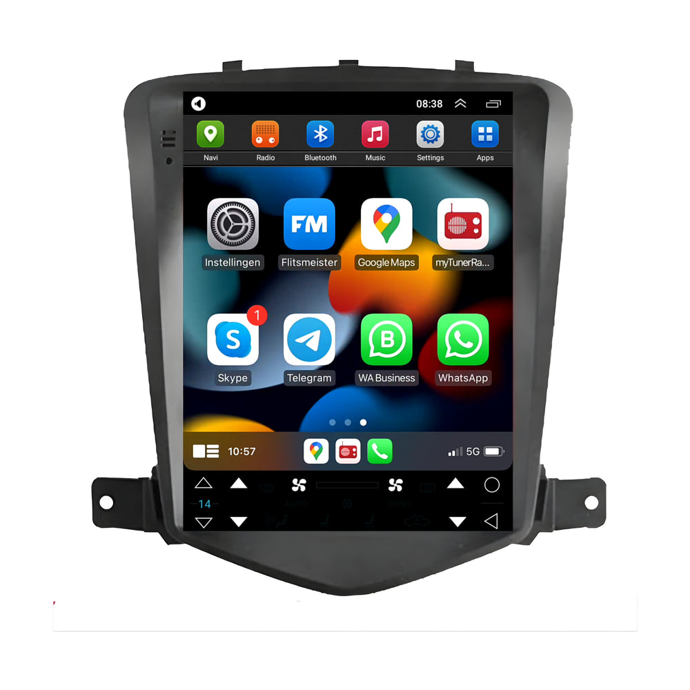 Chevrolet Cruze | Androide 13 | Radio de coche | 2009 a 2015 | CarPlay y Android Auto | pantalla grande