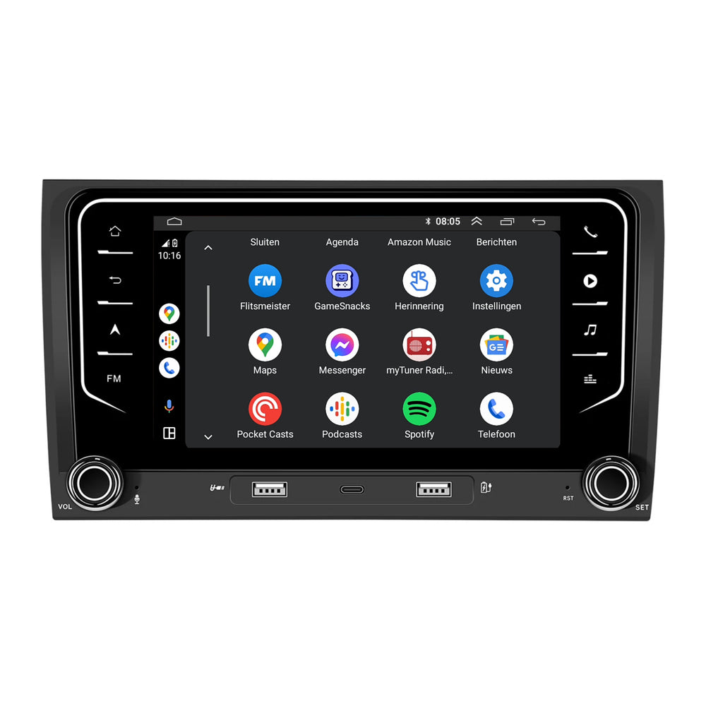 Audi A4 CarPlay Autoradio | Android 13 | 2GB + 64GB | 2000 t/m 2009 | Android Auto