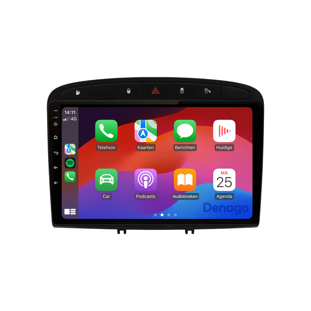 Radio para coche Peugeot 308 y 408 CarPlay | 2007 a 2013 | Denago DNG-A242 | 9 pulgadas | Androide 13 | CarPlay inalámbrico y Android Auto