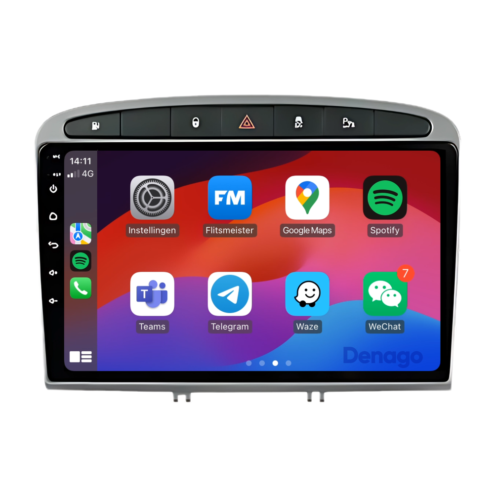 Radio para coche Peugeot 308 y 408 CarPlay | 2007 a 2020 | Denago DNG-A48 | 9 pulgadas | Androide 13 | CarPlay inalámbrico y Android Auto