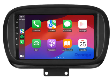 Fiat 500X CarPlay autoradio | 2014 t/m 2023 | Denago DNG-A147 | 9 inch | Android 13 | Draadloos CarPlay & Android Auto