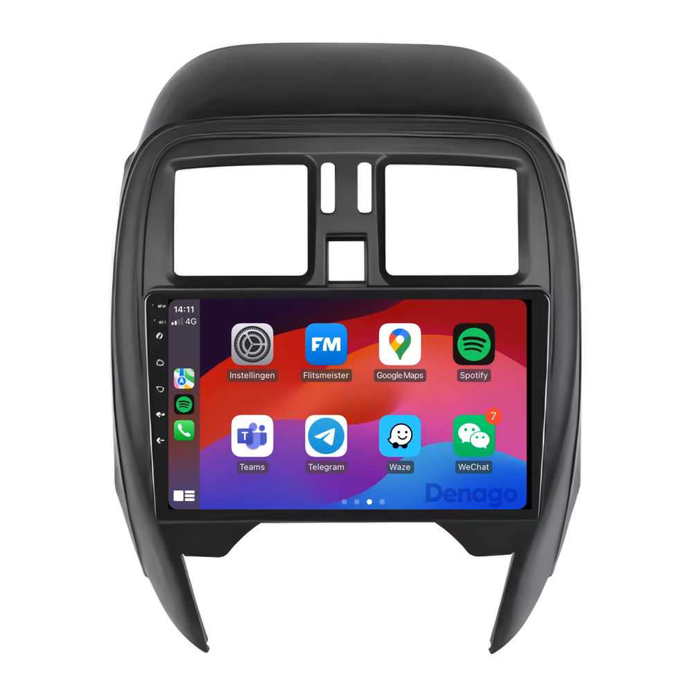 Radio del coche Nissan Micra CarPlay | 2013 a 2017 | Denago DNG-A27 | 9 pulgadas | Androide 13 | CarPlay inalámbrico y Android Auto