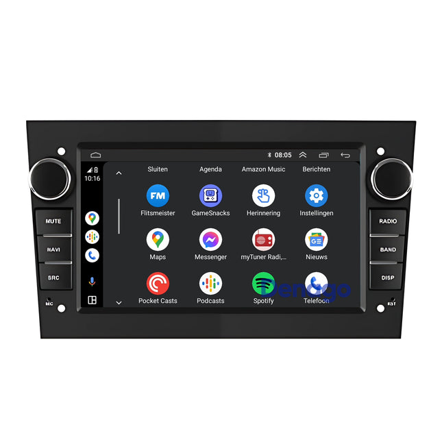 Opel CarPlay Autoradio | Android 13 | 2GB + 64GB | 2001 t/m 2013 | Android Auto - Zwart