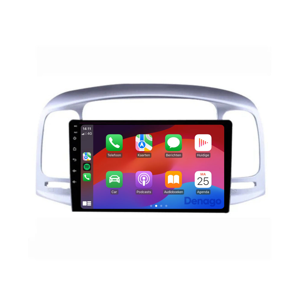 Hyundai Accent CarPlay car radio | 2007 to 2011 | Denago DNG-A174 | 9 inches | Android 13 | Wireless CarPlay & Android Auto