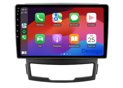 SsangYong Korando CarPlay autoradio | 2011 t/m 2014 | Denago DNG-A259 | 9 inch | Android 13 | Draadloos CarPlay & Android Auto