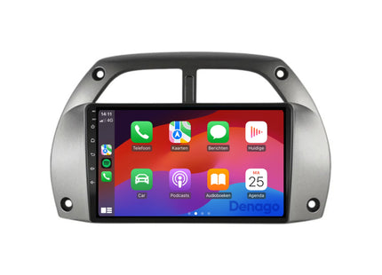 Toyota RAV4 CarPlay autoradio | 2001 t/m 2006 | Denago DNG-A206 | 9 inch | Android 13 | Draadloos CarPlay & Android Auto | Grijs frame