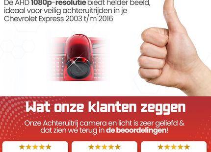 Chevrolet Express Derde Remlicht Achteruitrijcamera | 2003 t/m 2016 | Nachtzicht | HD Beeld