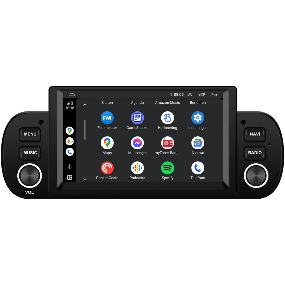 Fiat Panda 2012 t/m 2020 | Android 13 Autoradio | 4-core | 2GB RAM 64GB | CarPlay & Android Auto