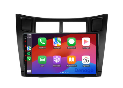 Toyota Yaris CarPlay autoradio | 2005 t/m 2012 | Denago DNG-A297 | 9 inch | Android 13 | Draadloos CarPlay & Android Auto