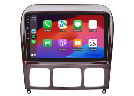 Mercedes S-Klasse CarPlay autoradio | 1999 t/m 2005 | Denago DNG-A92 | 9 inch | Android 13 | Draadloos CarPlay & Android Auto