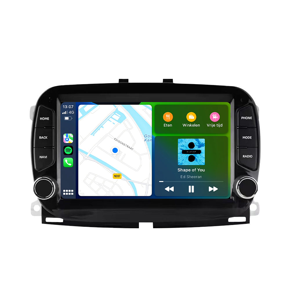 Fiat 500 | Android 13 | Autoradio | 2016 à 2019 | CarPlay & Android Auto | Noir