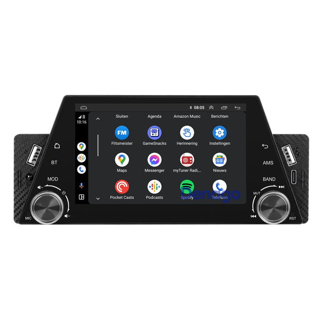Universele 1 DIN Autoradio | WINCE | Bedraad CarPlay & Android Auto
