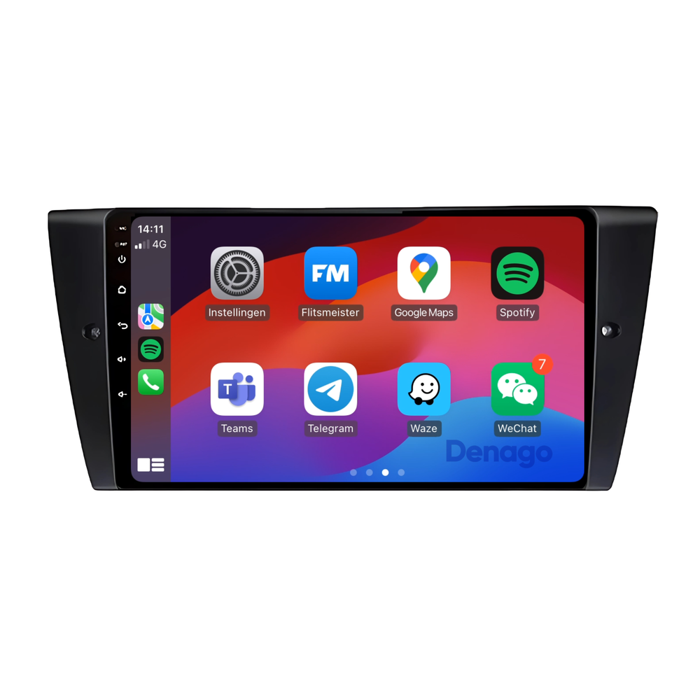 Radio para coche BMW Serie 3 CarPlay | 2005–2013 | Denago DNG-A72 | 9 pulgadas | Androide 13 | CarPlay inalámbrico y Android Auto