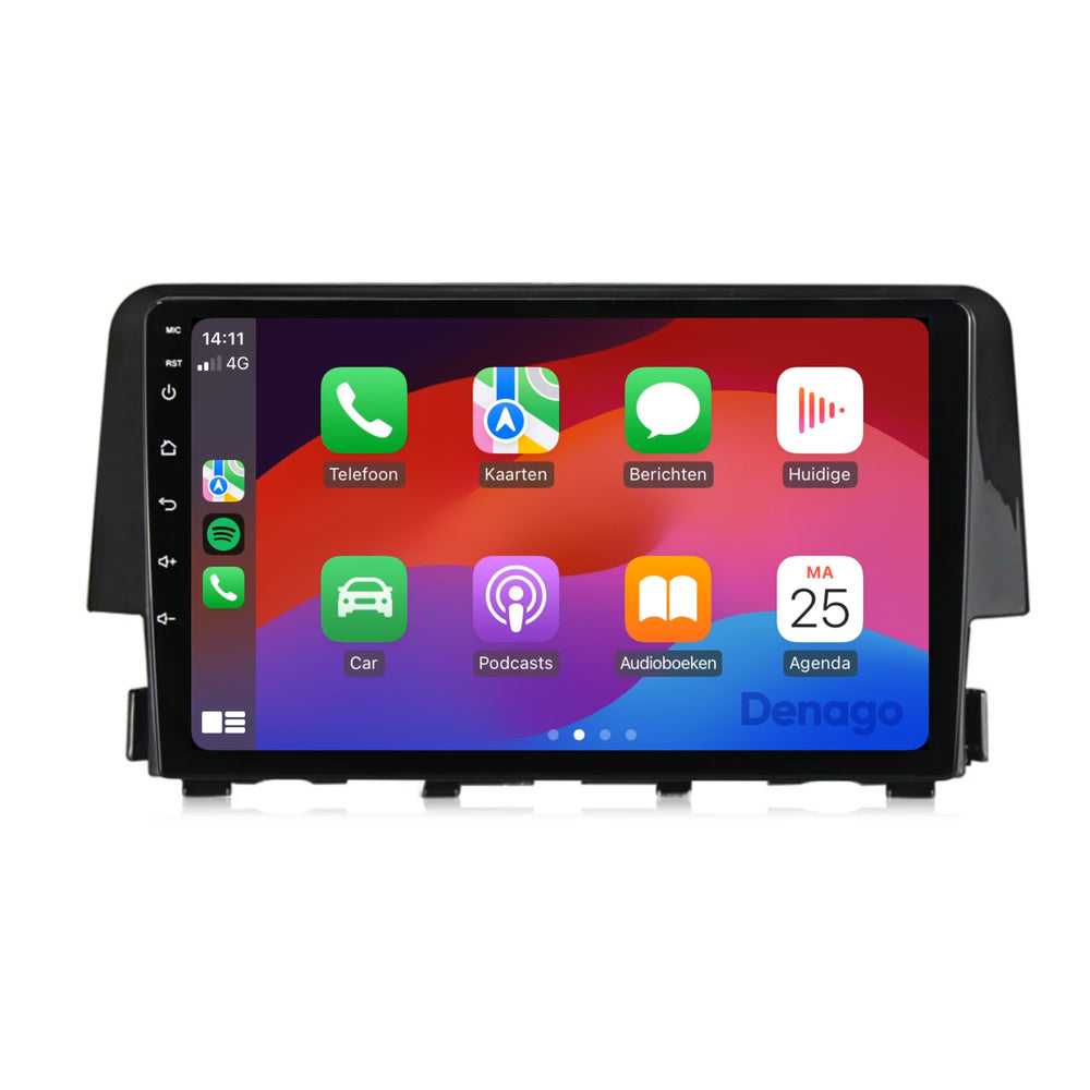 Radio para coche Honda Civic CarPlay | 2016 a 2021 | Denago DNG-A114 | 9 pulgadas | Androide 13 | CarPlay inalámbrico y Android Auto