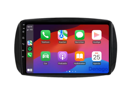 Smart Fortwo & Autoradio Forfour CarPlay | 2015 à 2019 | Denago DNG-A197 | Écran 9 pouces | Android 13 | CarPlay sans fil & Android Auto