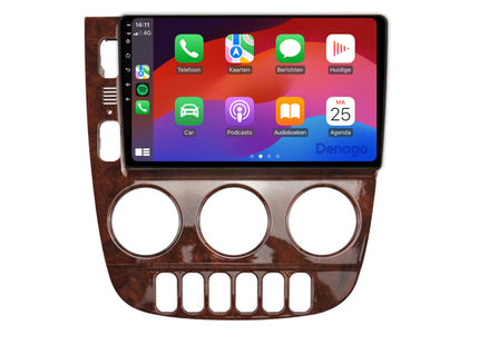 Mercedes ML CarPlay autoradio | 1999 t/m 2004 | Denago DNG-A104 | 9 inch | Android 13 | Draadloos CarPlay & Android Auto | Houtkleurig frame