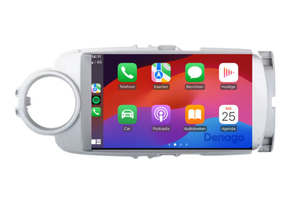 Toyota Yaris CarPlay autoradio | 2011 t/m 2019 | Denago DNG-A286 | 9 inch | Android 13 | Zilver | Draadloos CarPlay & Android Auto