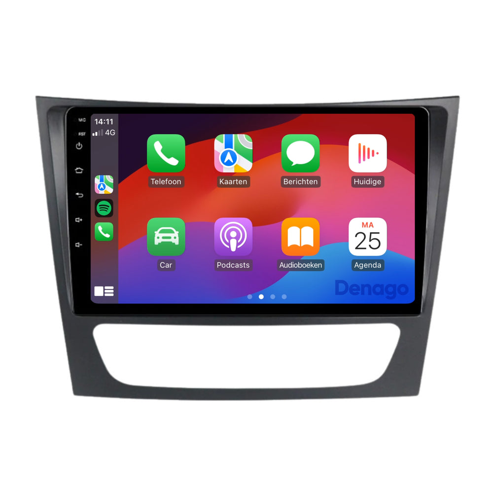 Autoradio CarPlay compatible avec Mercedes Classe E W211, CLS W219  & Classe G W463 | 2002 à 2010 | Android 13 | Apple CarPlay sans fil & Android Auto | 2 Go + 32 Go | Processeur quadricœur | Denago DNG-A188 | Modèle 2025 | Bluetooth & Wi-Fi