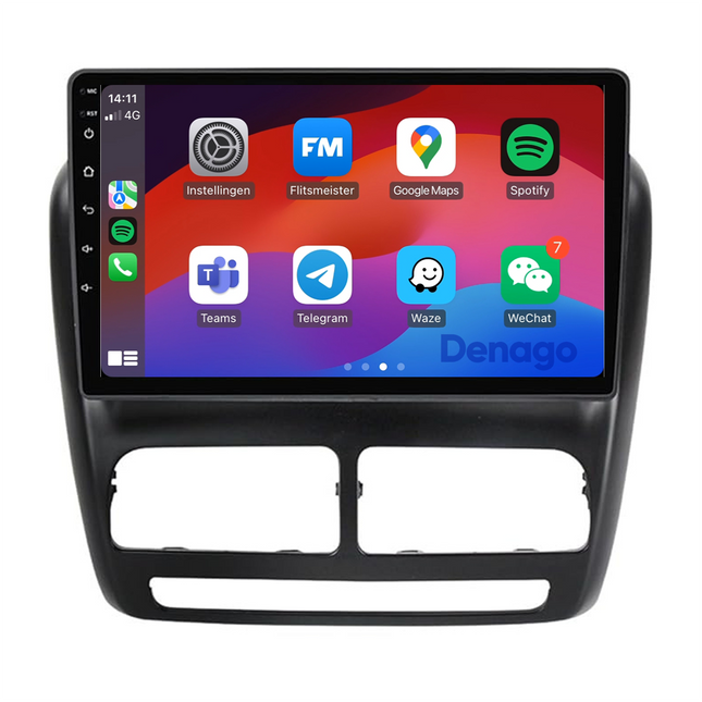 Fiat Doblo CarPlay autoradio | 2010 t/m 2014 | Denago DNG-A213 | 9 inch | Android 13 | Draadloos CarPlay & Android Auto