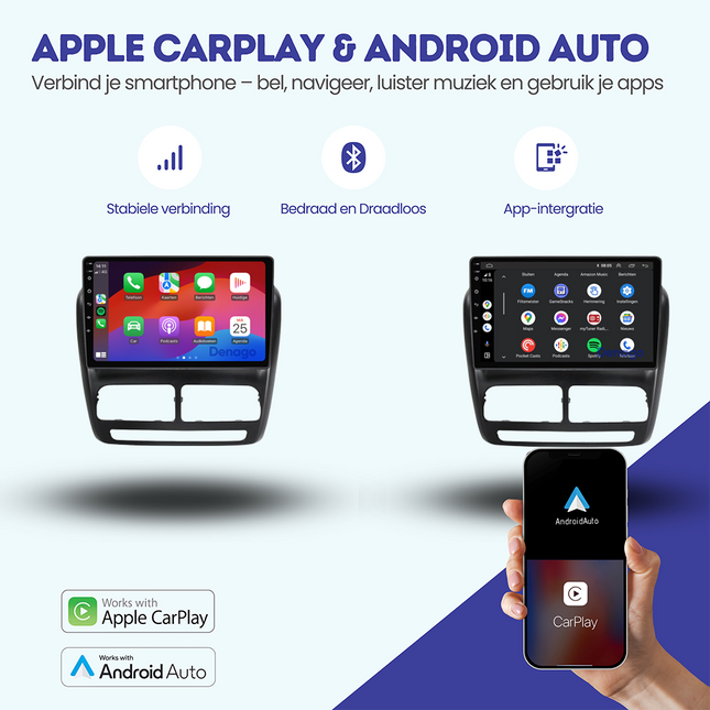 Fiat Doblo CarPlay autoradio | 2010 t/m 2014 | Denago DNG-A213 | 9 inch | Android 13 | Draadloos CarPlay & Android Auto