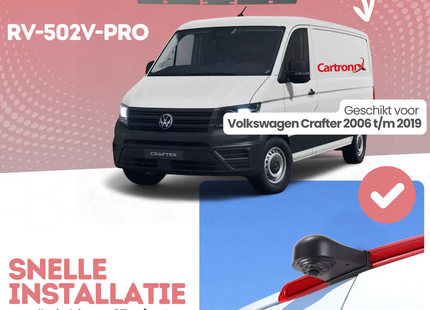 Volkswagen Crafter Derde Remlicht Achteruitrijcamera | 2006  t/m 2019 | Nachtzicht | HD Beeld