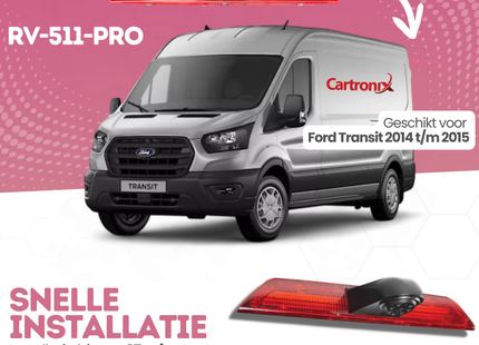 Ford Transit Derde Remlicht Achteruitrijcamera | 2014 t/m 2015 | Nachtzicht | HD Beeld