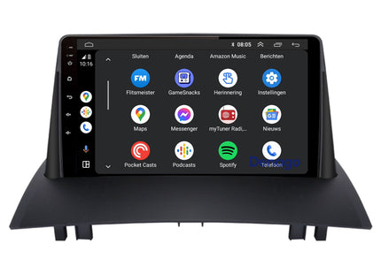 Renault Mégane II CarPlay autoradio | 2003 t/m 2008 | Denago DNG-A175 | 9 inch | Android 13 | Draadloos CarPlay & Android Auto