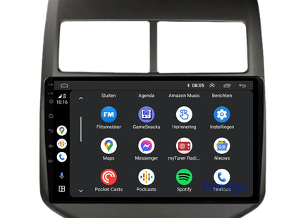 Chevrolet Aveo CarPlay autoradio | 2011 t/m 2015 | Denago DNG-A129 | 9 inch | Android 13 | Draadloos CarPlay & Android Auto