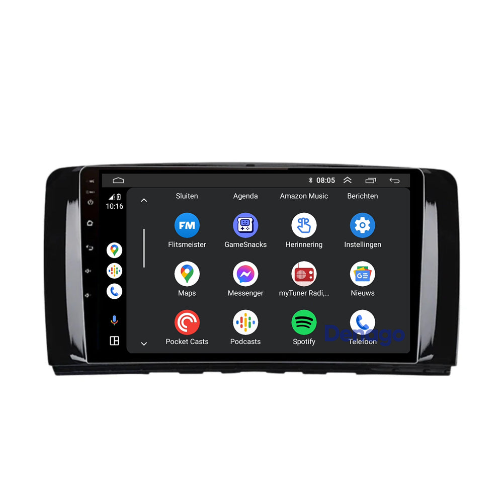 Radio para coche Mercedes Clase R CarPlay | 2005 a 2013 | Denago DNG-A190 | 9 pulgadas | Androide 13 | CarPlay inalámbrico y Android Auto