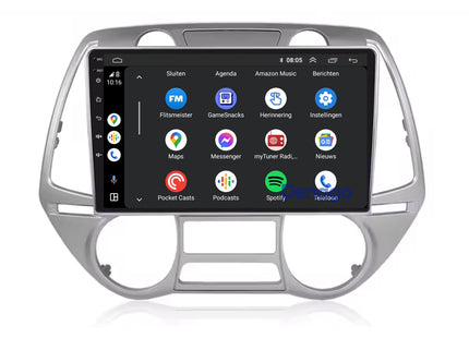 Hyundai i20 CarPlay autoradio | 2008 t/m 2014 | Denago DNG-A336 | 9 inch | Android 13 | Draadloos CarPlay & Android Auto