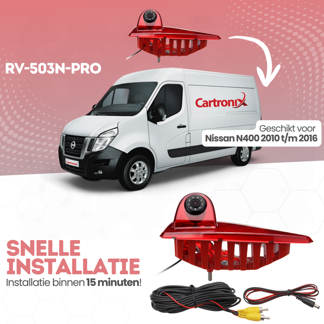 Nissan N400 Derde Remlicht Achteruitrijcamera | 2010 t/m 2016 | Nachtzicht | HD Beeld