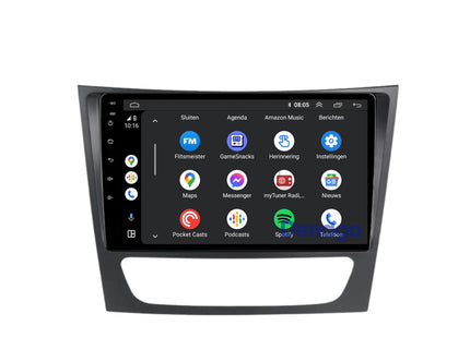 CarPlay autoradio geschikt voor Mercedes E-Klasse W211, CLS W219 & G-Klasse W463 | 2002 t/m 2010 | Android 13 | Draadloos Apple CarPlay & Android Auto | 2GB + 32GB | QuadCore processor | Denago DNG-A188 | 2025 model | Bluetooth & Wifi