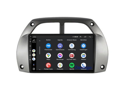 Toyota RAV4 CarPlay autoradio | 2001 t/m 2006 | Denago DNG-A206 | 9 inch | Android 13 | Draadloos CarPlay & Android Auto | Grijs frame