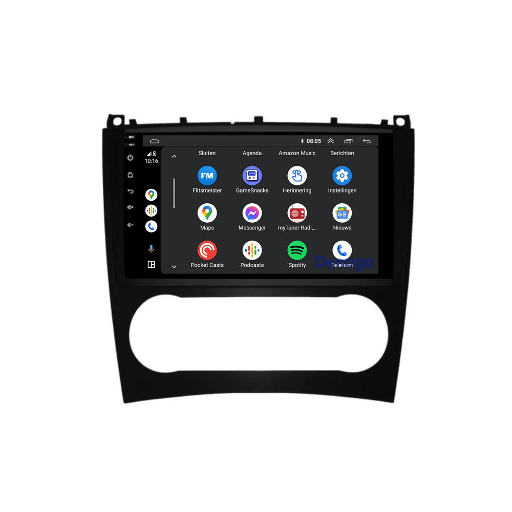 Mercedes Clase C W203 | CVX W203 | CLK W209 Radio de coche CarPlay | 2004 a 2011 | Denago DNG-A238 | 9 pulgadas | Androide 13 | CarPlay inalámbrico y Android Auto