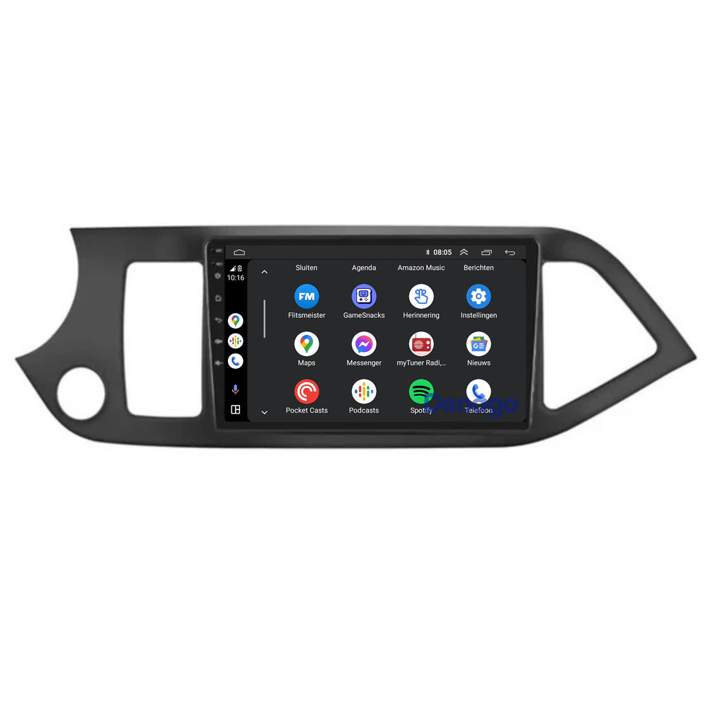 Radio de coche Kia Picanto CarPlay | 2011 a 2016 | Denago DNG-A337 | 9 pulgadas | Androide 13 | CarPlay inalámbrico y Android Auto