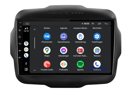 Jeep Renegade CarPlay autoradio | 2014 t/m 2023 | Denago DNG-A123 | 9 inch | Android 13 | Draadloos CarPlay & Android Auto