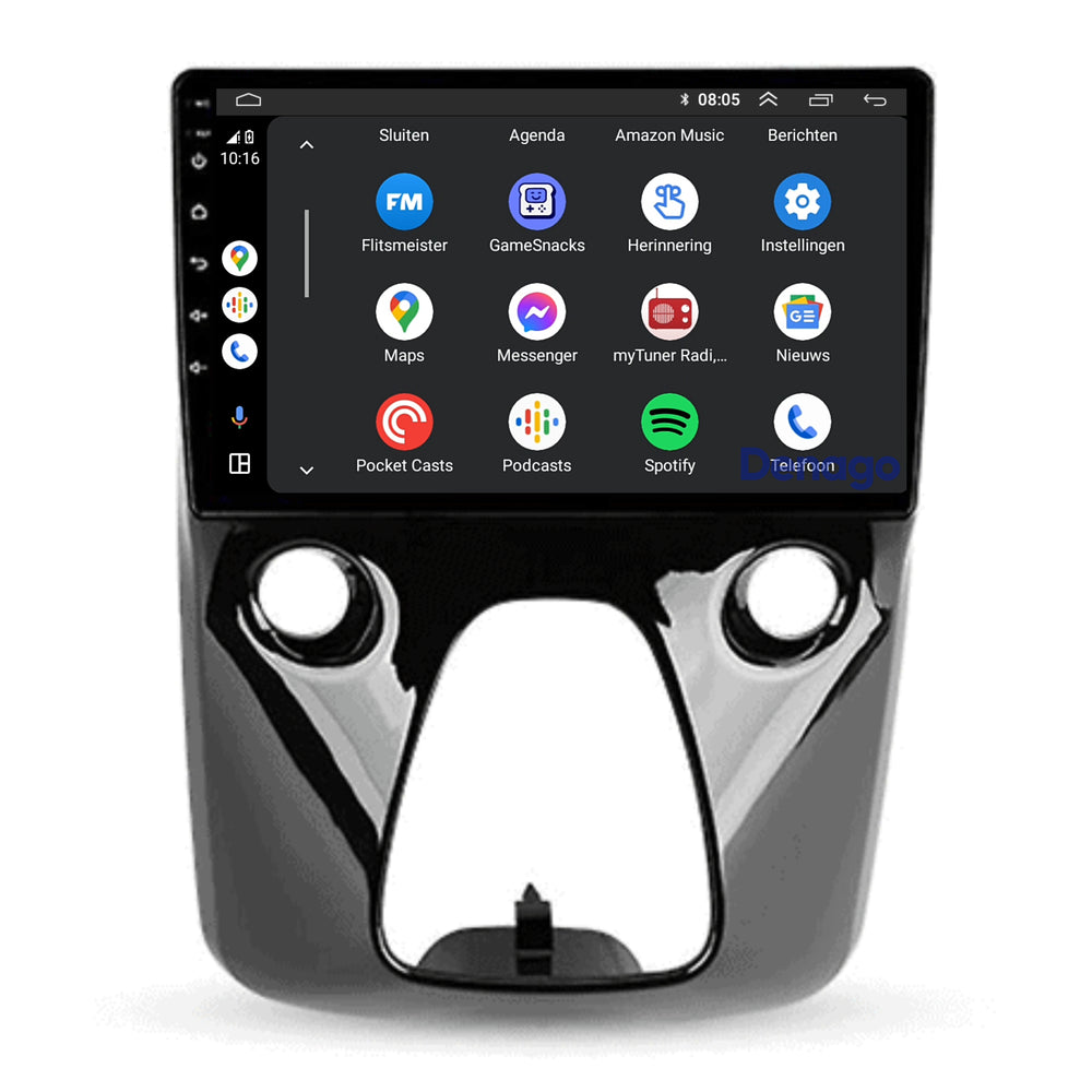 Radio para coche Peugeot 108 CarPlay | 2014 a 2023 | Denago DNG-A265 | 10 pulgadas | Androide 13 | CarPlay inalámbrico y Android Auto