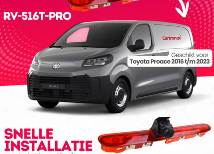 Toyota Proace Derde Remlicht Achteruitrijcamera | 2016 t/m 2023 | Nachtzicht | HD Beeld