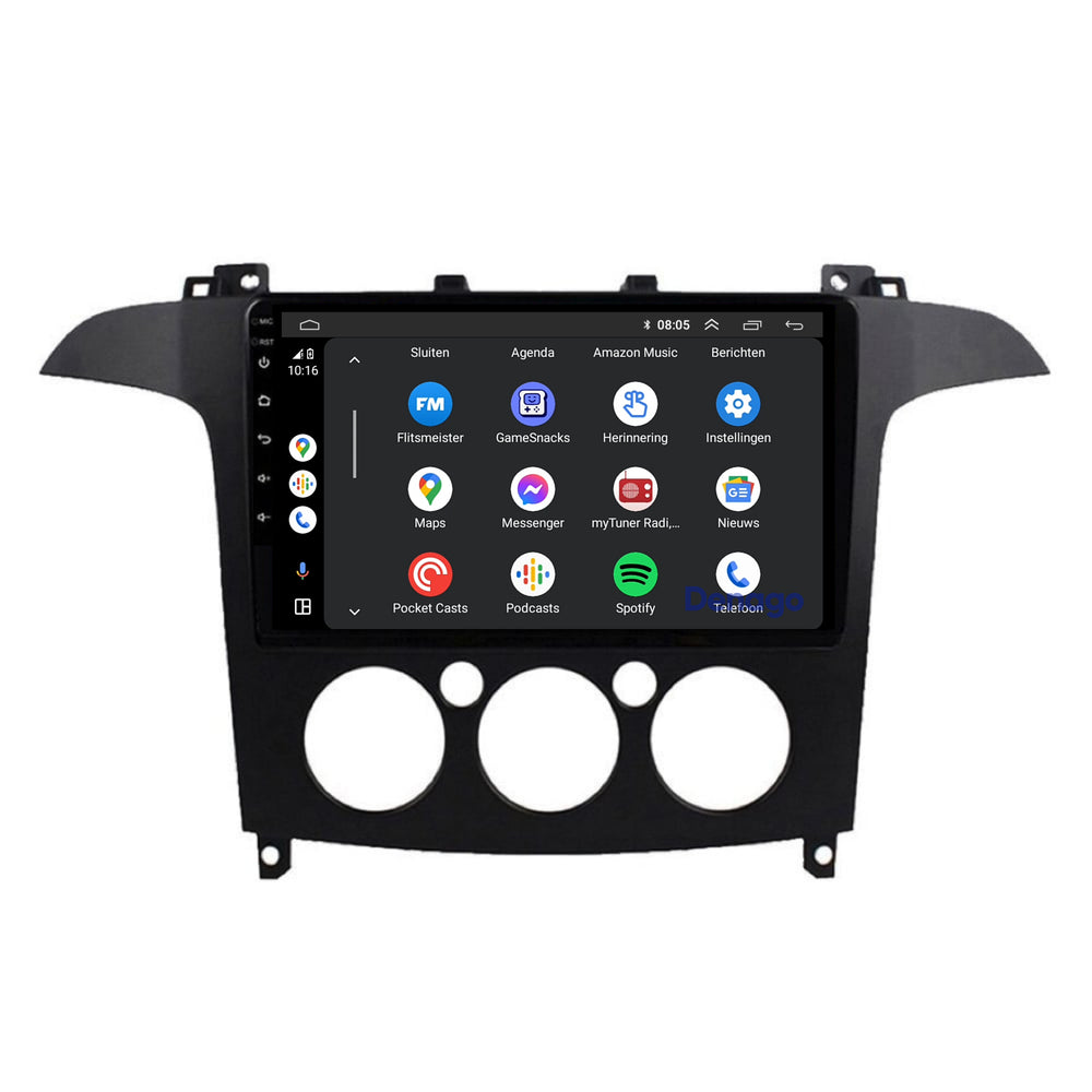 Radio para coche Ford S-Max CarPlay | 2006 a 2008 | Denago DNG-A136 | 9 pulgadas | Androide 13 | CarPlay inalámbrico y Android Auto