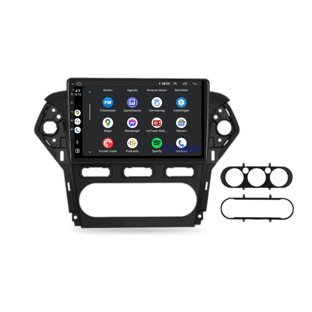 Ford Mondeo CarPlay car radio | 2003 to 2014 | Denago DNG-A205 | 9 inches | Android 13 | Wireless CarPlay & Android Auto | Black frame