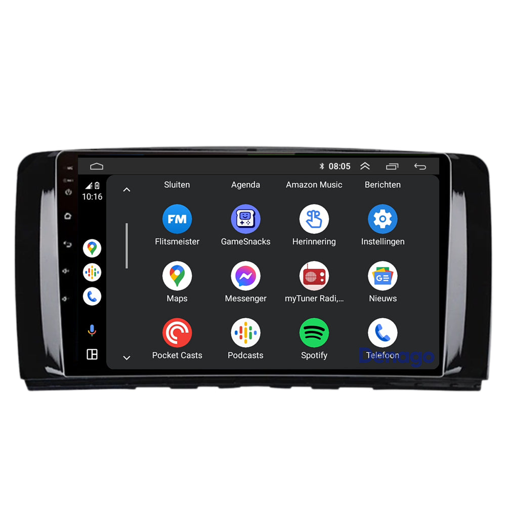Radio para coche Mercedes Clase R CarPlay | 2005 a 2013 | Denago DNG-A190 | 9 pulgadas | Androide 13 | CarPlay inalámbrico y Android Auto
